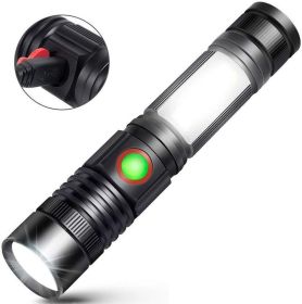 Outdoor mini zoom portable magnetic flashlight